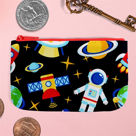 Space Seamless Pattern Large Coin Purse from ArtsNow.com Front