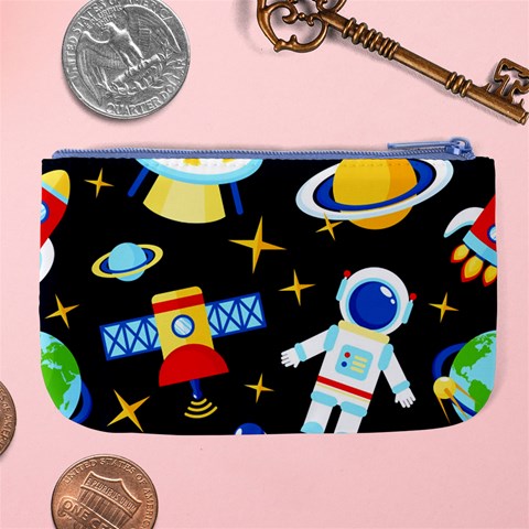 Space Seamless Pattern Large Coin Purse from ArtsNow.com Back