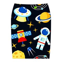 Space Seamless Pattern Midi Wrap Pencil Skirt from ArtsNow.com Back