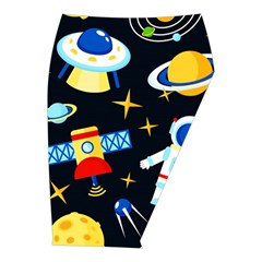 Space Seamless Pattern Midi Wrap Pencil Skirt from ArtsNow.com  Front Right 