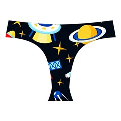 Space Seamless Pattern Cross Back Hipster Bikini Set from ArtsNow.com Front Under