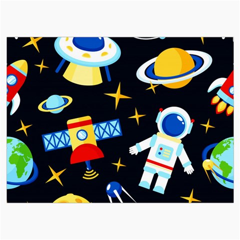 Space Seamless Pattern Roll Up Canvas Pencil Holder (M) from ArtsNow.com Front