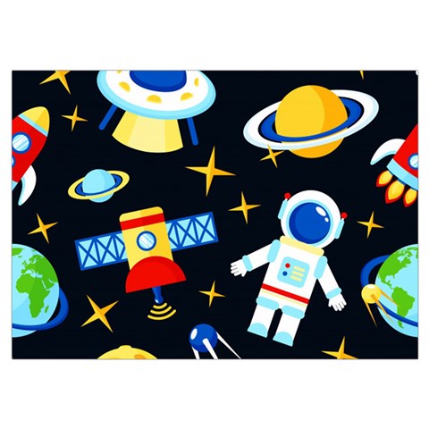 Space Seamless Pattern Wristlet Pouch Bag (Small) from ArtsNow.com Belt Loop