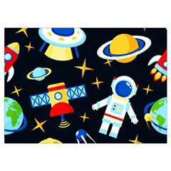 Space Seamless Pattern Wristlet Pouch Bag (Small) from ArtsNow.com Belt Loop