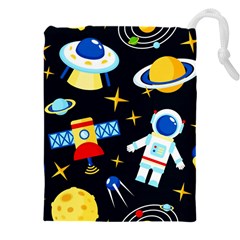 Space Seamless Pattern Drawstring Pouch (4XL) from ArtsNow.com Front