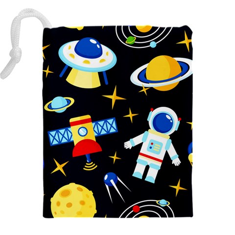 Space Seamless Pattern Drawstring Pouch (4XL) from ArtsNow.com Back