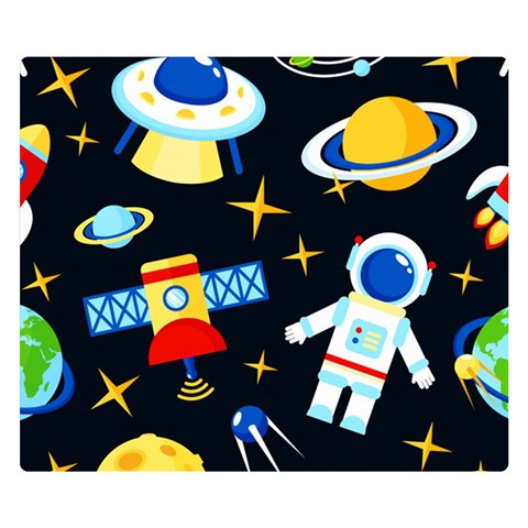 Space Seamless Pattern Premium Plush Fleece Blanket (Small) from ArtsNow.com 50 x40  Blanket Front