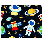 Space Seamless Pattern Premium Plush Fleece Blanket (Medium)