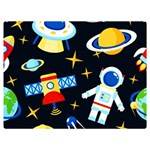 Space Seamless Pattern Two Sides Premium Plush Fleece Blanket (Extra Small)