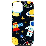 Space Seamless Pattern iPhone 14 Black UV Print Case