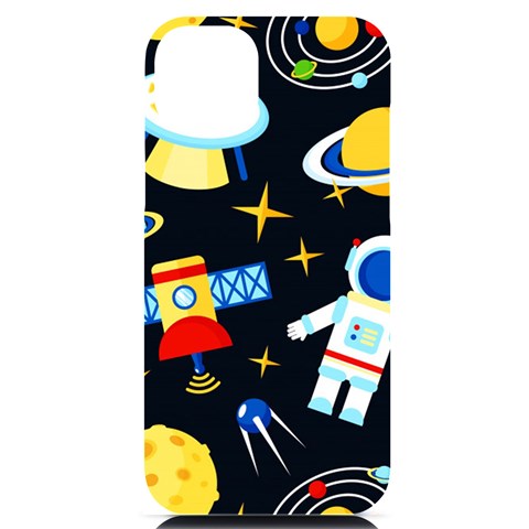 Space Seamless Pattern iPhone 14 Plus Black UV Print Case from ArtsNow.com Front