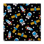 Seamless-adventure-space-vector-pattern-background Tile Coaster