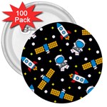 Seamless-adventure-space-vector-pattern-background 3  Buttons (100 pack) 