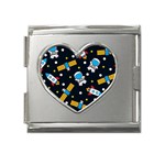 Seamless-adventure-space-vector-pattern-background Mega Link Heart Italian Charm (18mm)