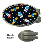 Seamless-adventure-space-vector-pattern-background Money Clips (Oval) 