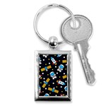 Seamless-adventure-space-vector-pattern-background Key Chain (Rectangle)