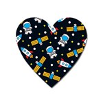 Seamless-adventure-space-vector-pattern-background Heart Magnet