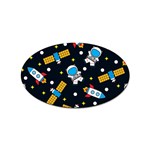 Seamless-adventure-space-vector-pattern-background Sticker Oval (10 pack)