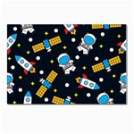 Seamless-adventure-space-vector-pattern-background Postcard 4 x 6  (Pkg of 10)