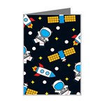 Seamless-adventure-space-vector-pattern-background Mini Greeting Card