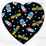 Seamless-adventure-space-vector-pattern-background Jigsaw Puzzle (Heart)