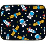 Seamless-adventure-space-vector-pattern-background Fleece Blanket (Mini)