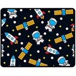 Seamless-adventure-space-vector-pattern-background Fleece Blanket (Medium)