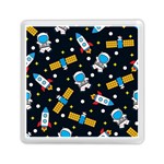 Seamless-adventure-space-vector-pattern-background Memory Card Reader (Square)