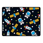 Seamless-adventure-space-vector-pattern-background Two Sides Fleece Blanket (Small)