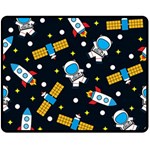 Seamless-adventure-space-vector-pattern-background Two Sides Fleece Blanket (Medium)
