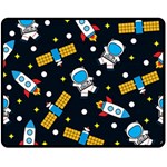 Seamless-adventure-space-vector-pattern-background Two Sides Fleece Blanket (Medium)