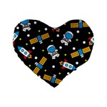 Seamless-adventure-space-vector-pattern-background Standard 16  Premium Flano Heart Shape Cushions