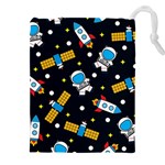 Seamless-adventure-space-vector-pattern-background Drawstring Pouch (4XL)