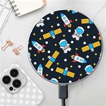 Seamless-adventure-space-vector-pattern-background Wireless Fast Charger(White)