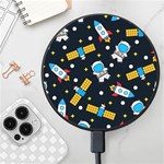 Seamless-adventure-space-vector-pattern-background Wireless Fast Charger(Black)