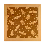 Seamless-adventure-space-vector-pattern-background Wood Photo Frame Cube