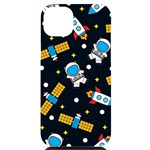 Seamless-adventure-space-vector-pattern-background iPhone 14 Plus Black UV Print Case