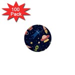 Seamless-pattern-with-funny-aliens-cat-galaxy 1  Mini Buttons (100 pack) 