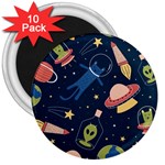 Seamless-pattern-with-funny-aliens-cat-galaxy 3  Magnets (10 pack) 