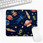 Seamless-pattern-with-funny-aliens-cat-galaxy Large Mousepad