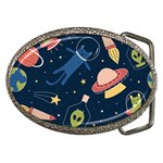 Seamless-pattern-with-funny-aliens-cat-galaxy Belt Buckles