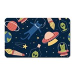 Seamless-pattern-with-funny-aliens-cat-galaxy Magnet (Rectangular)