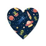 Seamless-pattern-with-funny-aliens-cat-galaxy Heart Magnet