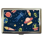 Seamless-pattern-with-funny-aliens-cat-galaxy Cigarette Money Case