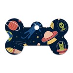 Seamless-pattern-with-funny-aliens-cat-galaxy Dog Tag Bone (Two Sides)