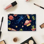 Seamless-pattern-with-funny-aliens-cat-galaxy Cosmetic Bag (Small)