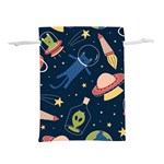 Seamless-pattern-with-funny-aliens-cat-galaxy Lightweight Drawstring Pouch (S)