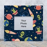 Seamless-pattern-with-funny-aliens-cat-galaxy White Wall Photo Frame 5  x 7 