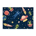 Seamless-pattern-with-funny-aliens-cat-galaxy Crystal Sticker (A4)