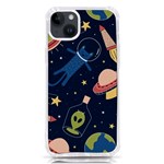 Seamless-pattern-with-funny-aliens-cat-galaxy iPhone 14 Plus TPU UV Print Case